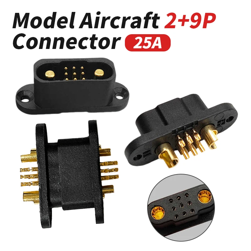 

25A 2 + 9P штекеры для модели самолета для дистанционного управления крылом, быстроразъемный провод, разъем для модели самолета, сервокабель