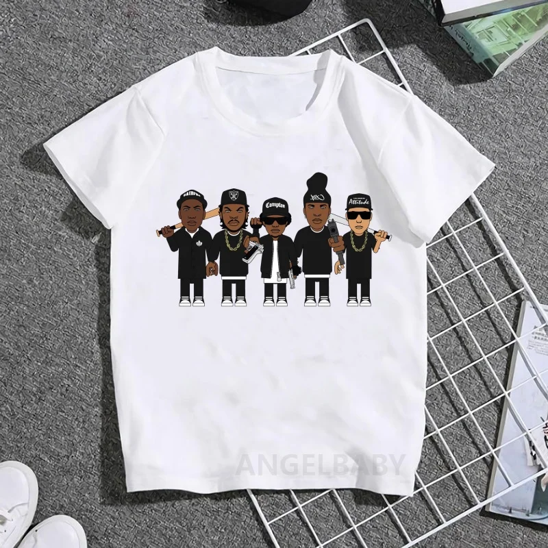 

NWA Straight Outta Compton Rock Band Print Cool Kids T shirt Girls Summer Tops Baby Boys Clothes Children Short Sleeve T-shirts