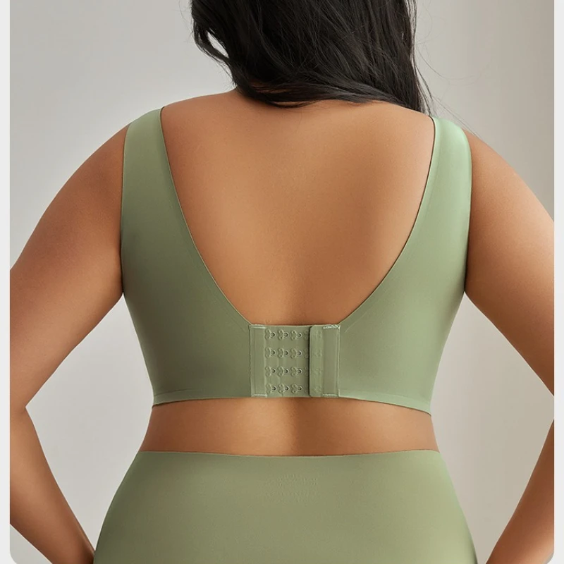 105, комплекты бесшовных бюстгальтеров большого размера с чашкой BCDE, тонкое нижнее белье с полной чашкой, антипровисающие беспроводные бюстгальтеры большого размера, удобный спортивный жилет, трусики