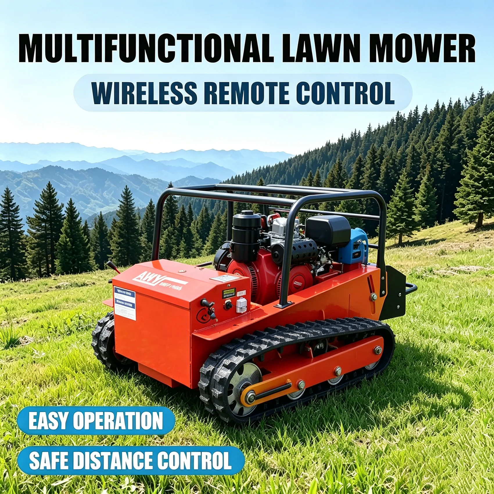 

Customized hot selling agricultural small lawn mower robot lawn mower agricultural tracked remote-controlled rotary lawn mower