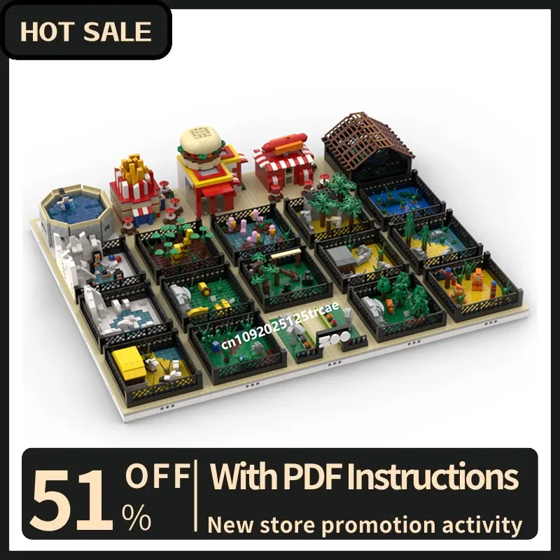 New 6682Pcs City Hot Selling Street View Moc Modular The Zoo Model Diy Creative Ideas Toys Birthday Gifts Building Custom Puzzle