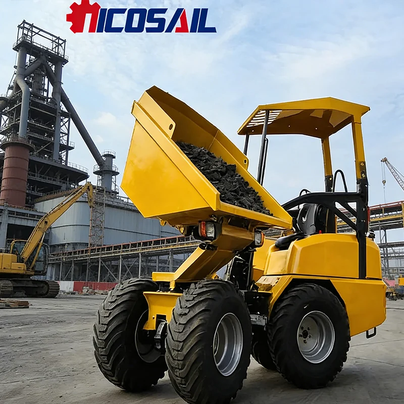 

Nicosail D130 Small Wheel Dumper Mini Dumper for Construction Site Material Transport Hauling