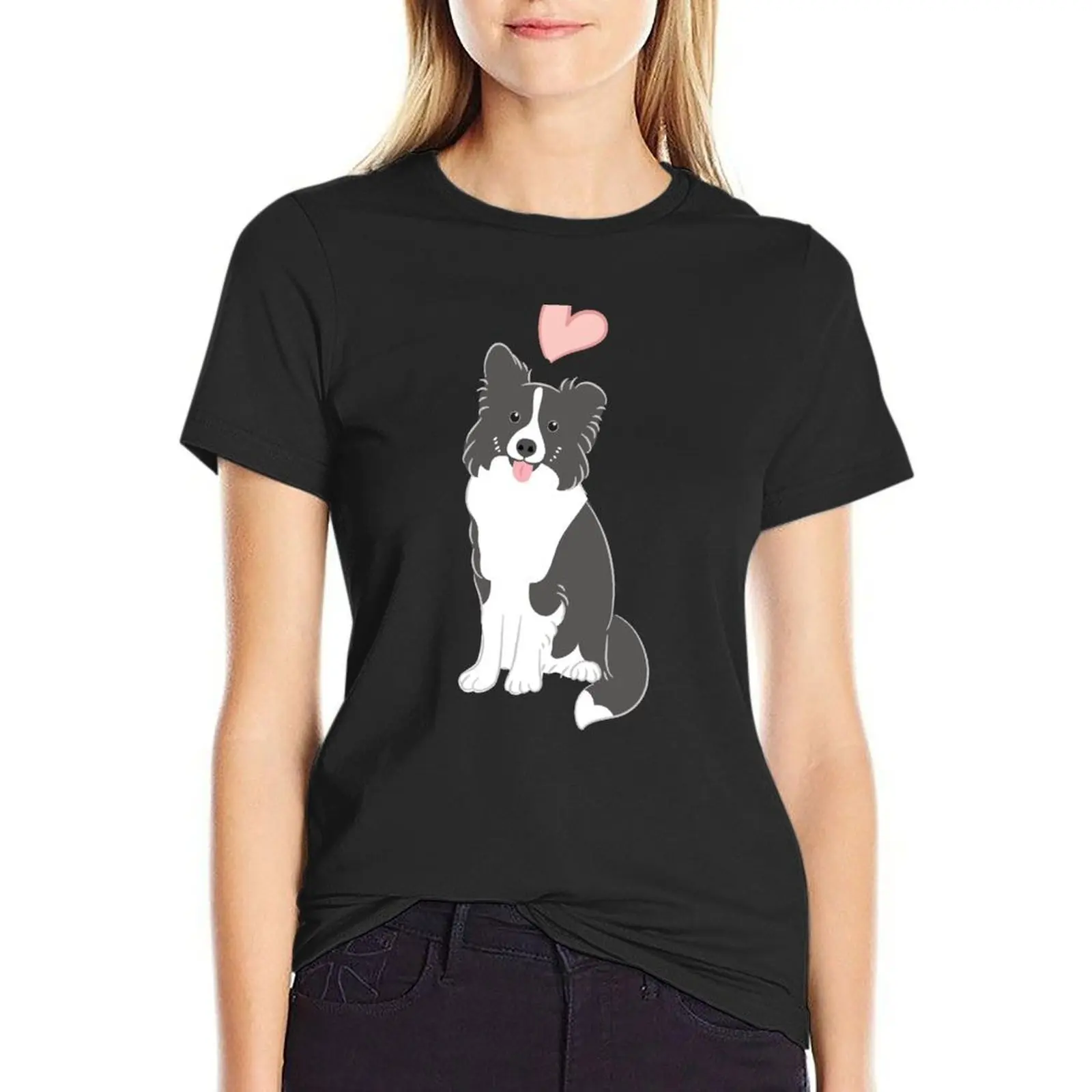 

LOVE Border Collie - Black and White 3 T-Shirt kawaii clothes Aesthetic clothing quick-drying spring clothes Women 2024