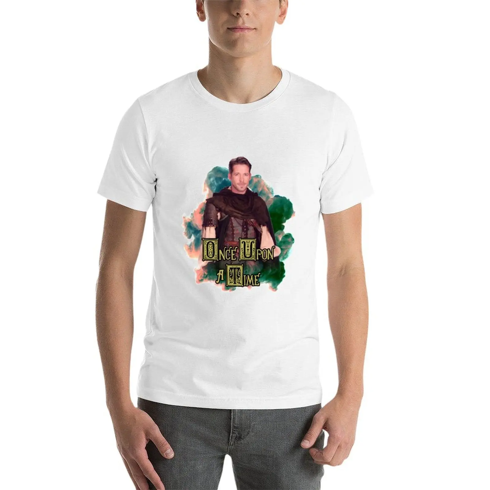 ذات مرة: تي شيرت Robin Hood in Smoke تي شيرت شخصي تي شيرت للرجال تي شيرت قطني