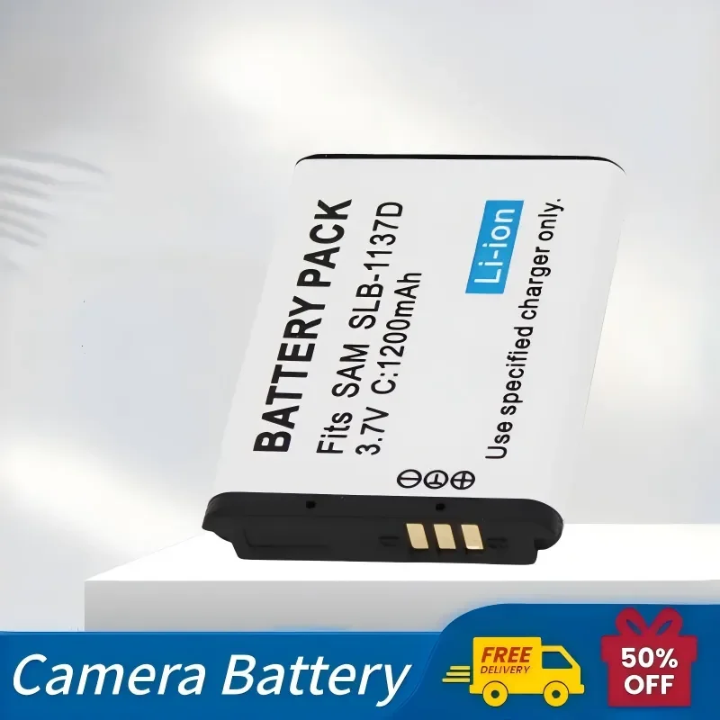 SLB-1137D 카메라 배터리 3.7V 1200mAh 삼성 I80 I85 I100 NV11 NV24 NV30 NV40 NV100 NV103 NV106 HD L74 리튬이온 배터리