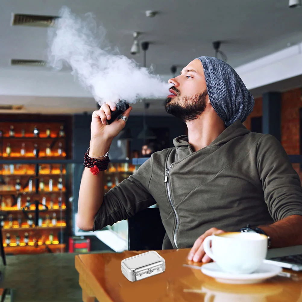 

2 Pcs Ash Tray Luggage Shaped Ashtray Portable Metal Decor Cigarette Outdoor Male