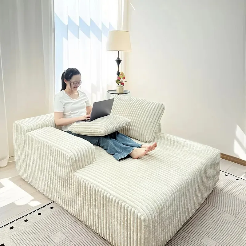 

Modern oversized indoor recliner sofa chair single cloud leisure floor sofa living room bedroom apartment beige fabric