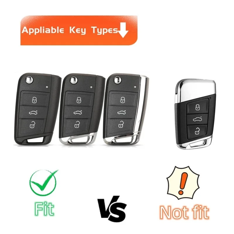 Miฤkkie etui na klucze z brelokiem do VW Volkswagen Golf 7 MK7 Tiguan MK2 SEAT Ateca Leon FR 2 Ibiza Skoda Octavia