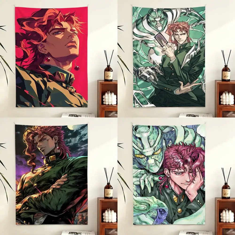 Anime JoJo Kakyoin Noriaki Flag Digital Printing Banner for Garage Wall Out Door Decoration