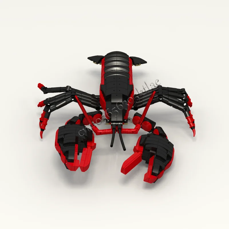 615 PCS MOC Night Hero Favorite Red Lobster Building Blocks Model For Kids Assembly Display Toy Surprise Festival Birthday Gift