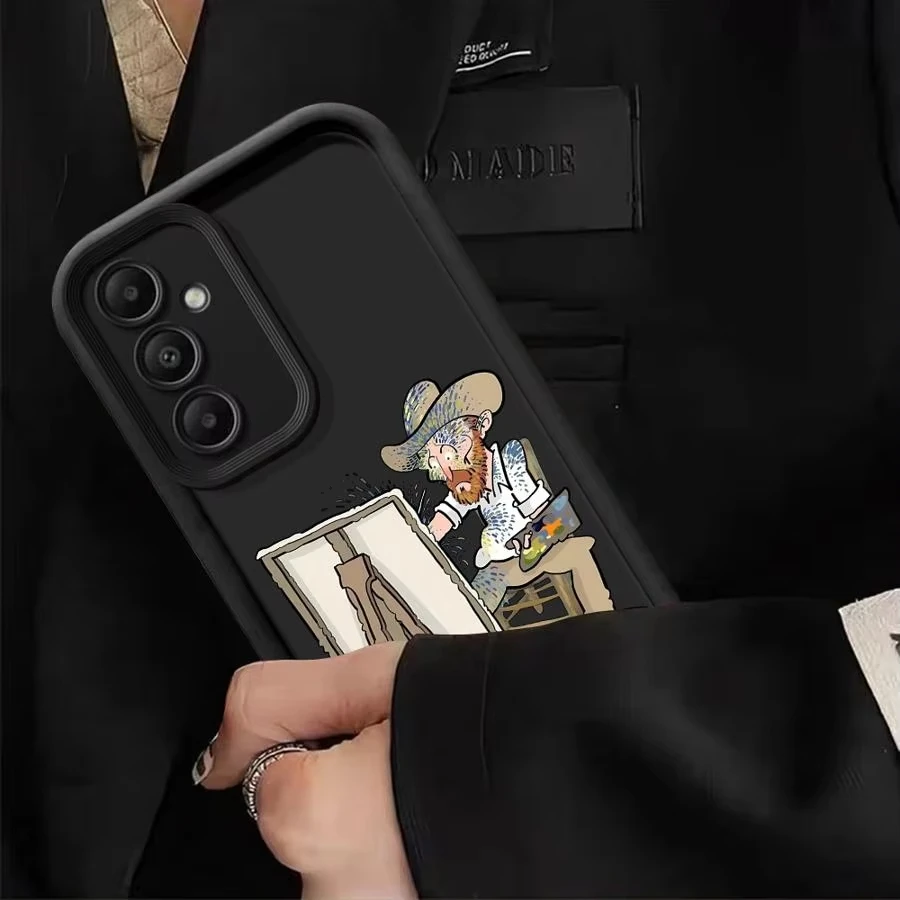 Sky  grassland  eagle Soft Shell Phone Case for Samsung Galaxy A35 A73 A52 A15 A54 A55 A51 A25 A53 A72 A71 A06 Van Gogh Creativi