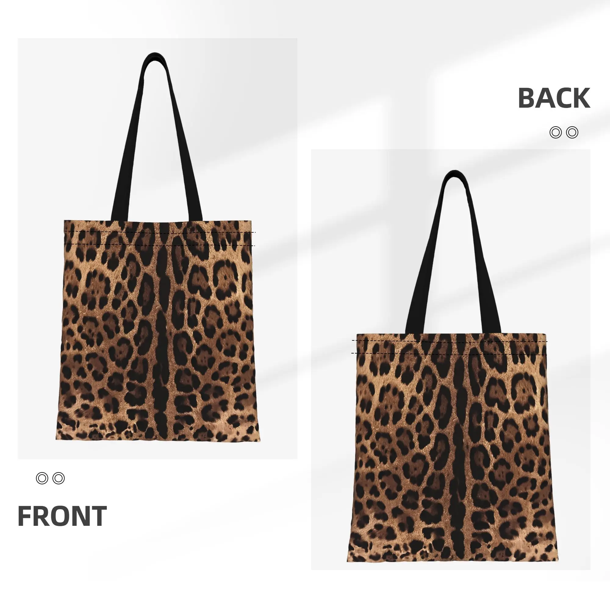 Leopard Print Skin Leopard Print Canvas Tote Bag Perfect for Travel Women's Top-Handle Bags