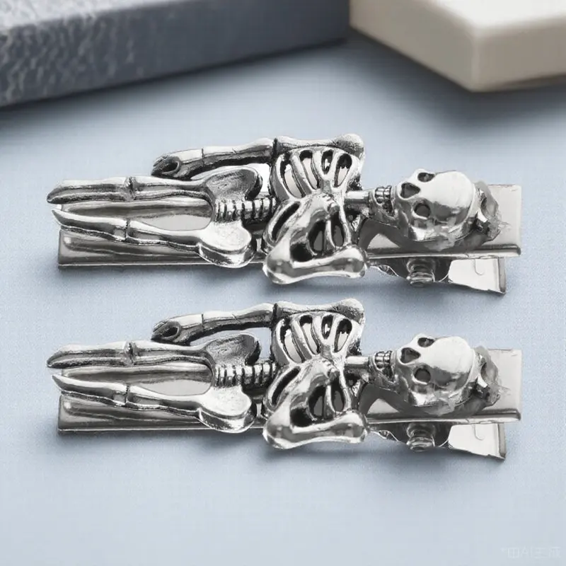 

2 шт. заколки для волос в виде черепов на Хэллоуин, готические аксессуары для вечеринок, костюмные заколки на Хэллоуин