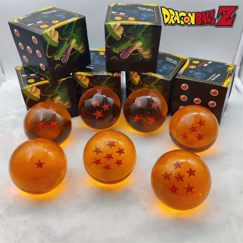 Hot Dragon Ball Z 7.5CM Big 1 2 3 4 5 6 7 Star Crystal Balls Son Goku Crystal Transparent solid Dragonball Action Figures Toys