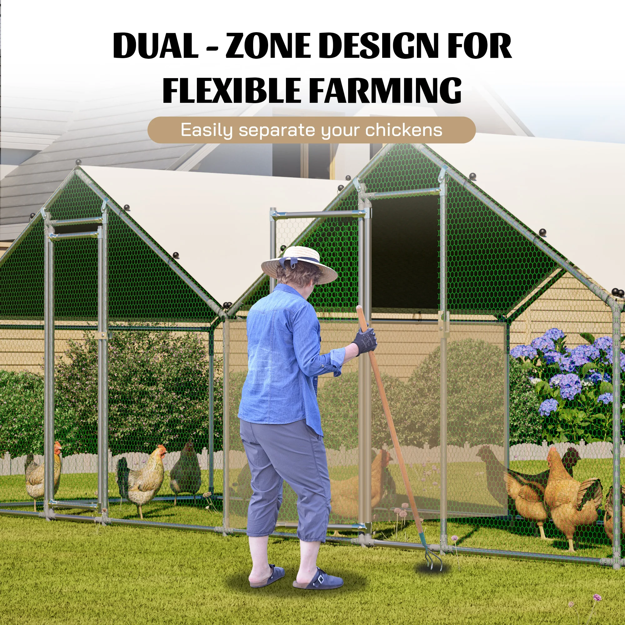 6'x20' Walk-in Chicken Coop wi - огляд і ціна Farming Zone