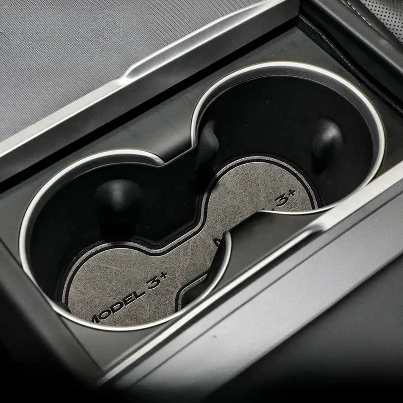Tapis de fente de porte en cuir pour Tesla, nouveau modèle 3 +, tapis de tasse antidérapant, rainure de porte, accessoires de voiture pour modèle 3 Highland 2024