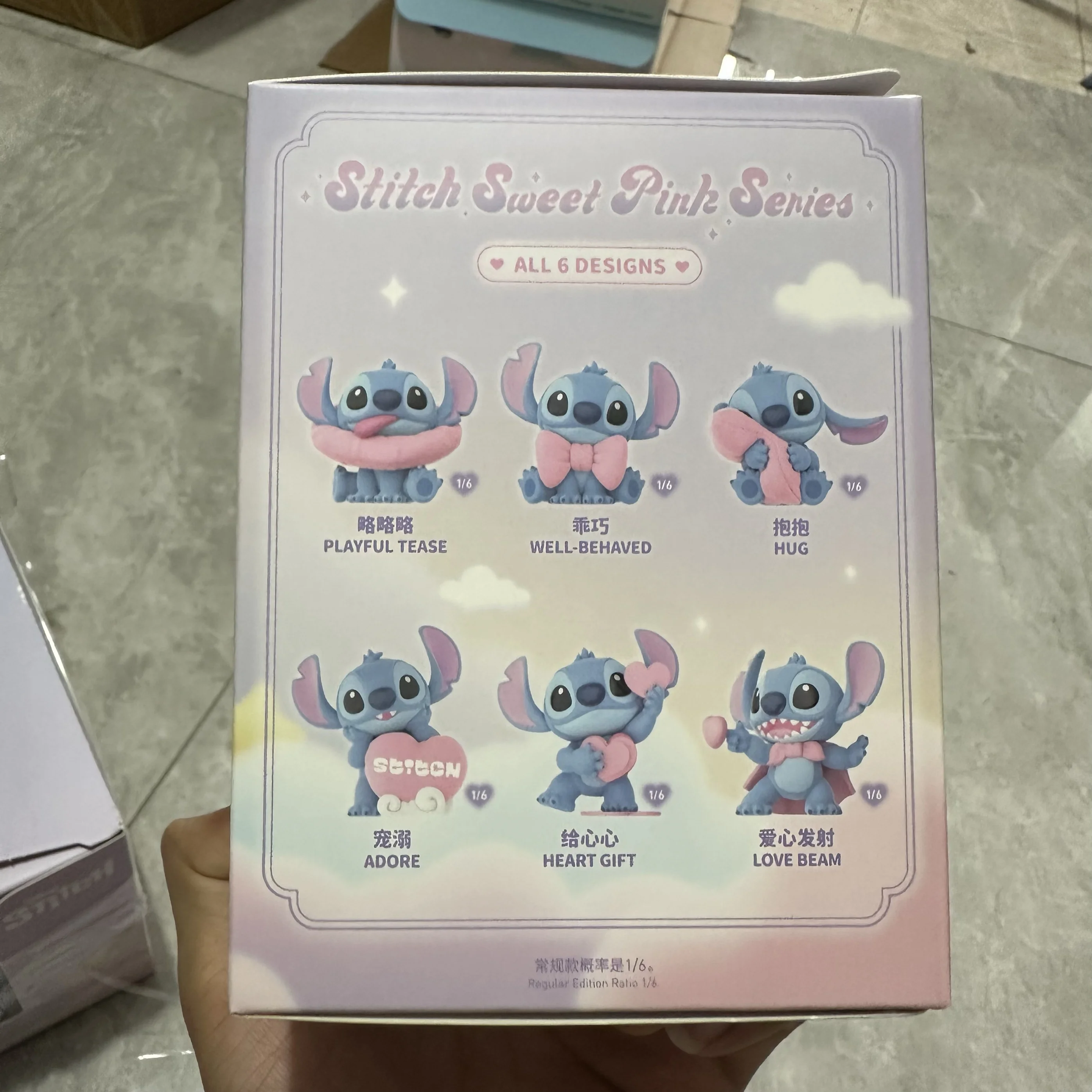 Stitch สีชมพูหวาน Series Blind BoxTrendy ของเล่นตุ๊กตาสําหรับตกแต่งของขวัญวันเกิด Action ตัวเลขของเล่นสะสมโรงรถชุด