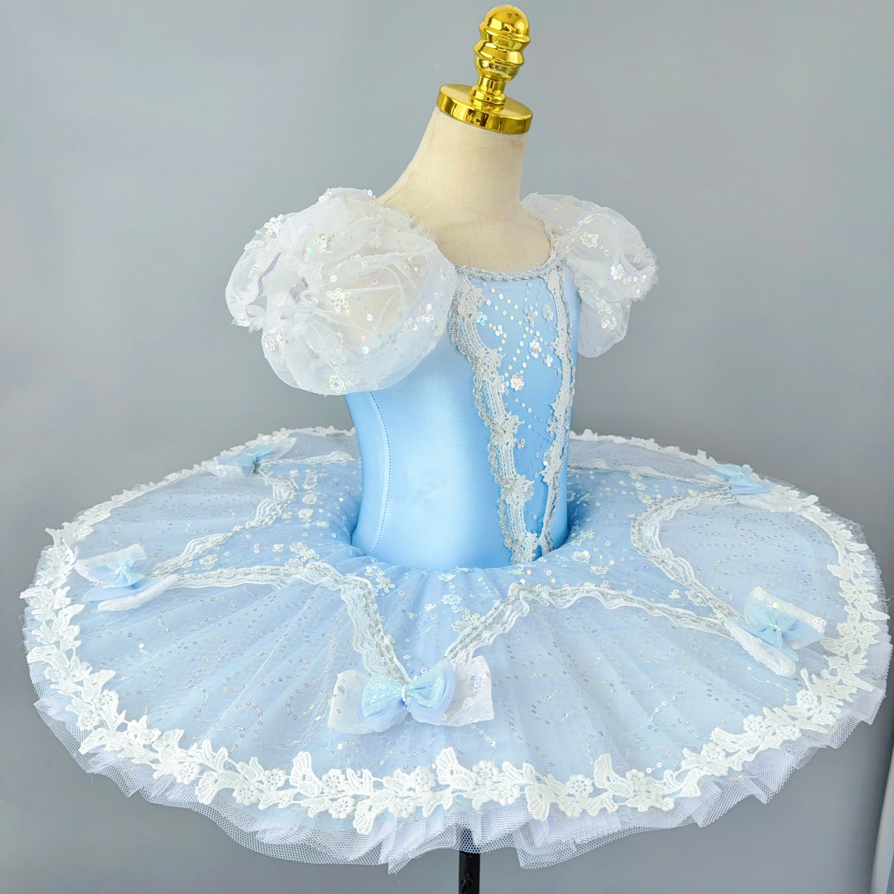 Jupe Tutu de Ballet professionnelle bleu ciel pour enfants, nouveau Style, danse du lac des cygnes pour filles, robe de Ballet pour enfants, vêtements de Performance