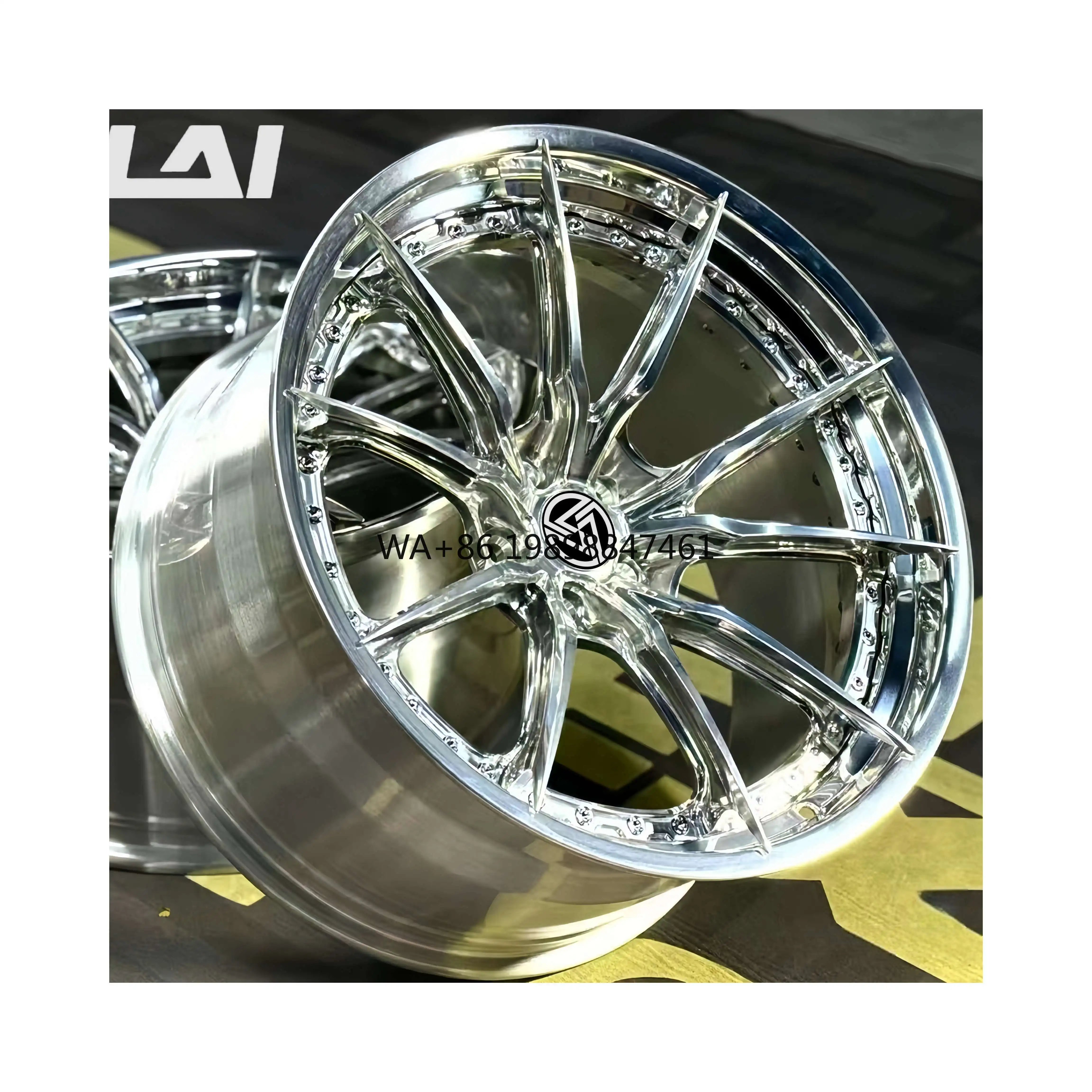 

XINL Polished Forged Wheels Deep Concave 2-piece Sliver Color 5x114.3 18 19 20 21 22inch for Racing Car