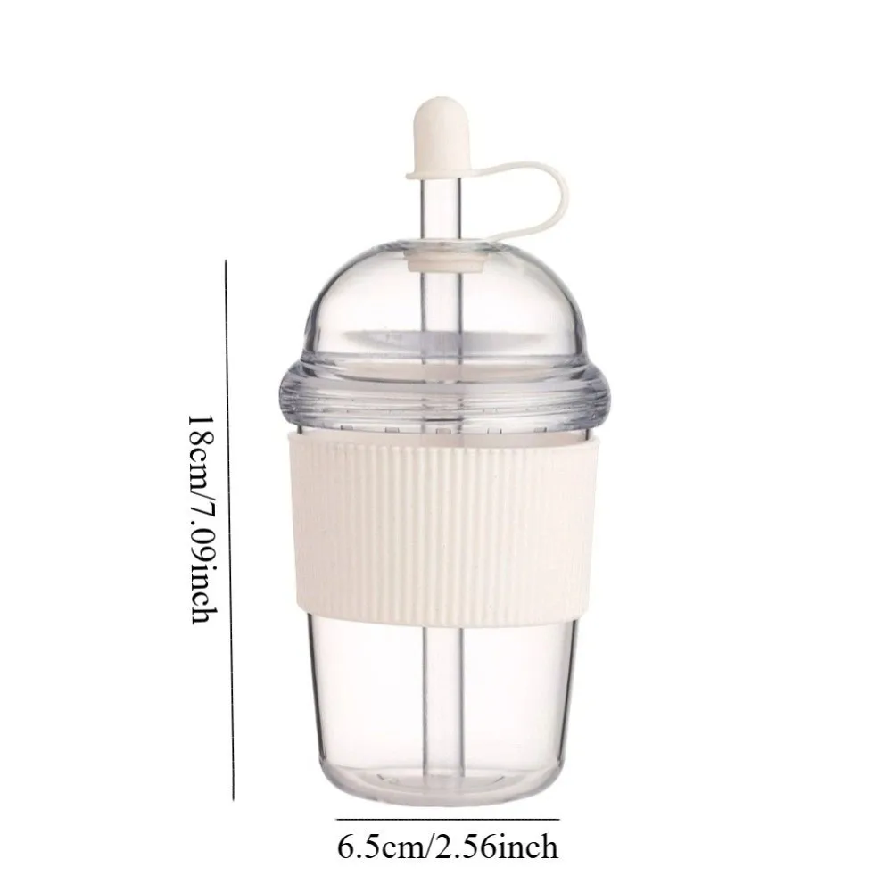 Drinkware with Lid and Straw Clear Tumbler Transparent Large Capacity Water Bottle 530ML Korean Ins Suction Cup Kids - view 6