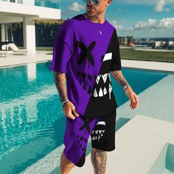 Summer Men Set Little Devil 3D Printing Series T-shirt+Shorts 2-piece Fashion Street Clothing Casual Jogging Men's Tracksuit