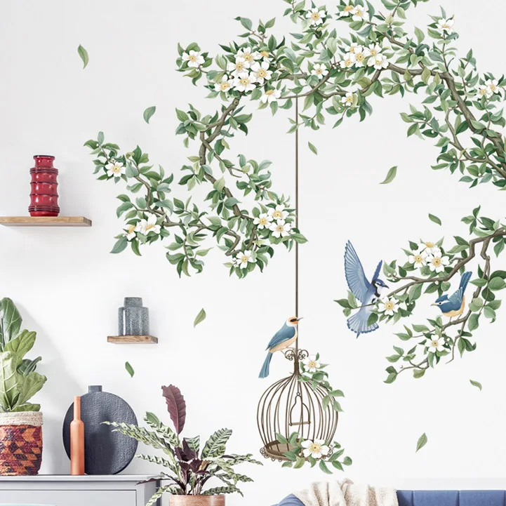 living room 3d green tree wall sticker home decoration removable bedroom wall art mural sticker