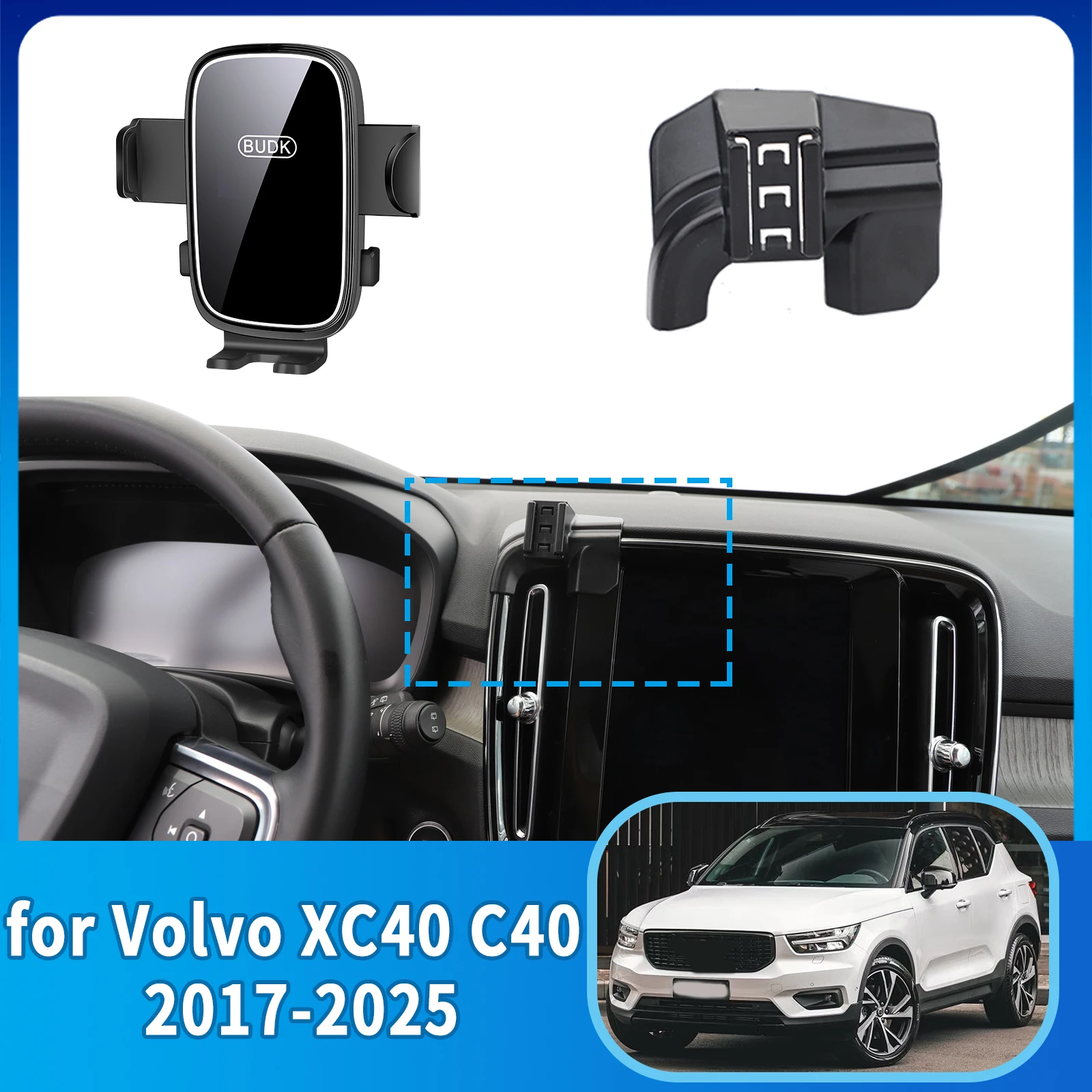 

Car Mobile Phone Holder Accessories for Volvo XC40 C40 2020~2025 GPS Bracket Navigation Stand Auto