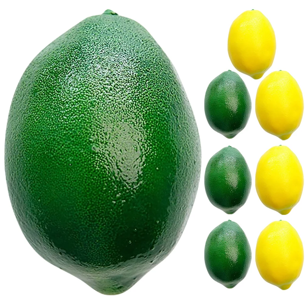 

8pcs Fake Lemon Artificial Fruit Decor Simulation Props For Home Desktop Photography Display Lifelike Lemon Adornment