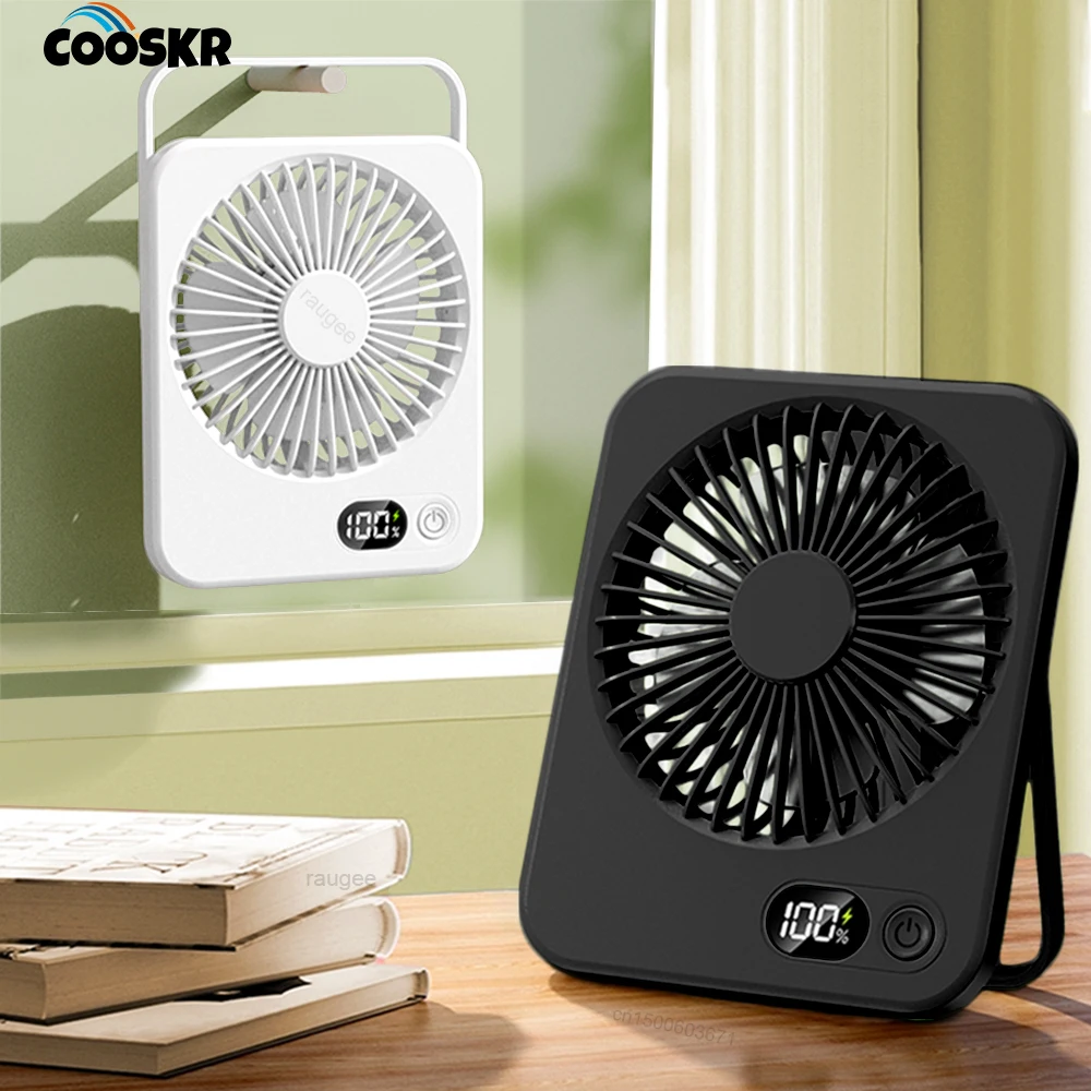 Portable Desk Fan Rechargeable Hang Ceiling Fan Folding High Speed Ultra Quiet Table Fan for Personal Cooling Camping Mini Fan