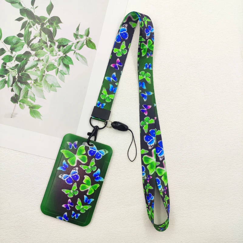 Schmetterling Ausweishalter Lanyards Mädchen Tür Kartenetui Hängendes Seil Ausweishalter Umhängeband Visitenkarte Kleines Geschenk – Detail 8