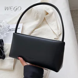 PU Handbags Shoulder Top Quality All Soft Leather Fashion Underarm Bag Luxury Designer Female Wallet Clutch Sac