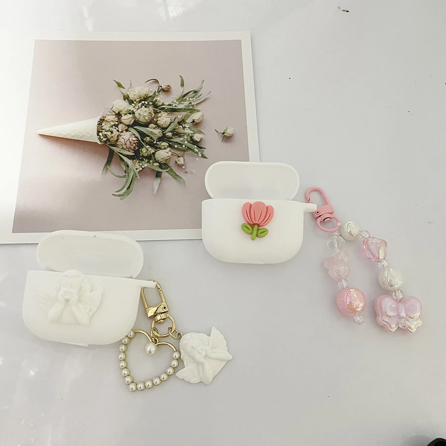 cartoon/flower Earphone Cover For Haylou GT6 GT5 T15 GT3 T33 HQ3 T018 Silicone Case For Haylou Moripods ANC cover fundas