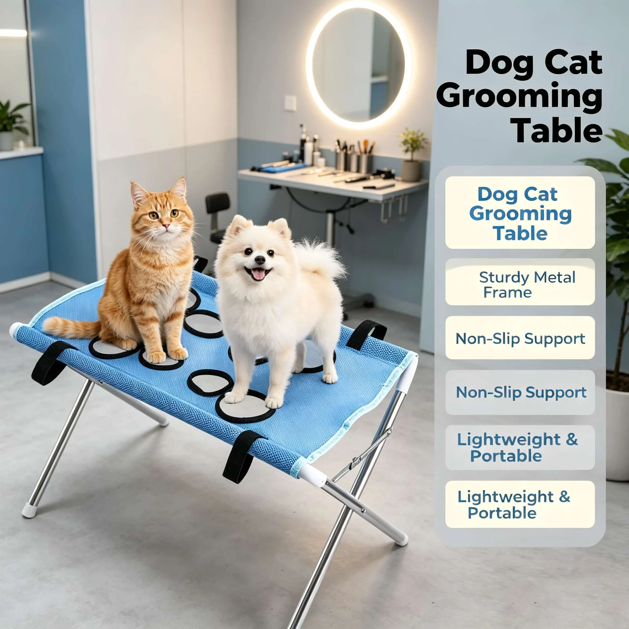 Small Pet Grooming Foldable Stand, Dog Grooming Tool, Cat Accessories Dog Accessories for Bath & Nail Trim