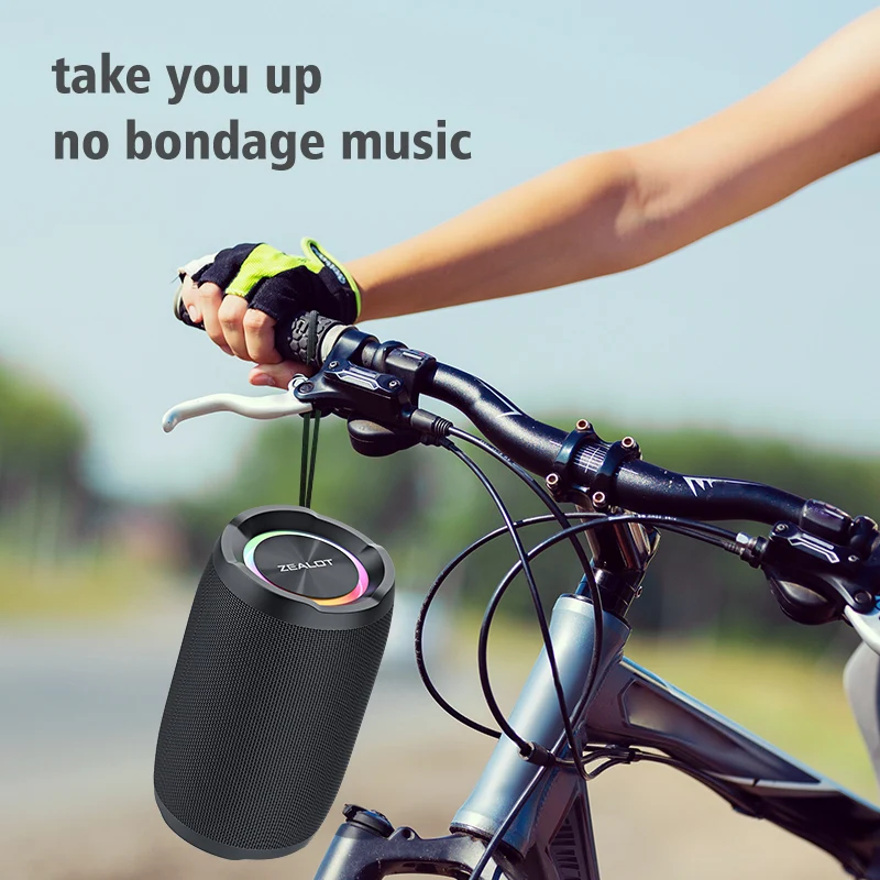 Zealot S49 High Power 20W 3600mAh Battery Portable Wireless Speakers Column HIFI Stereo Subwoofer Colorful Sound box Loudspeaker