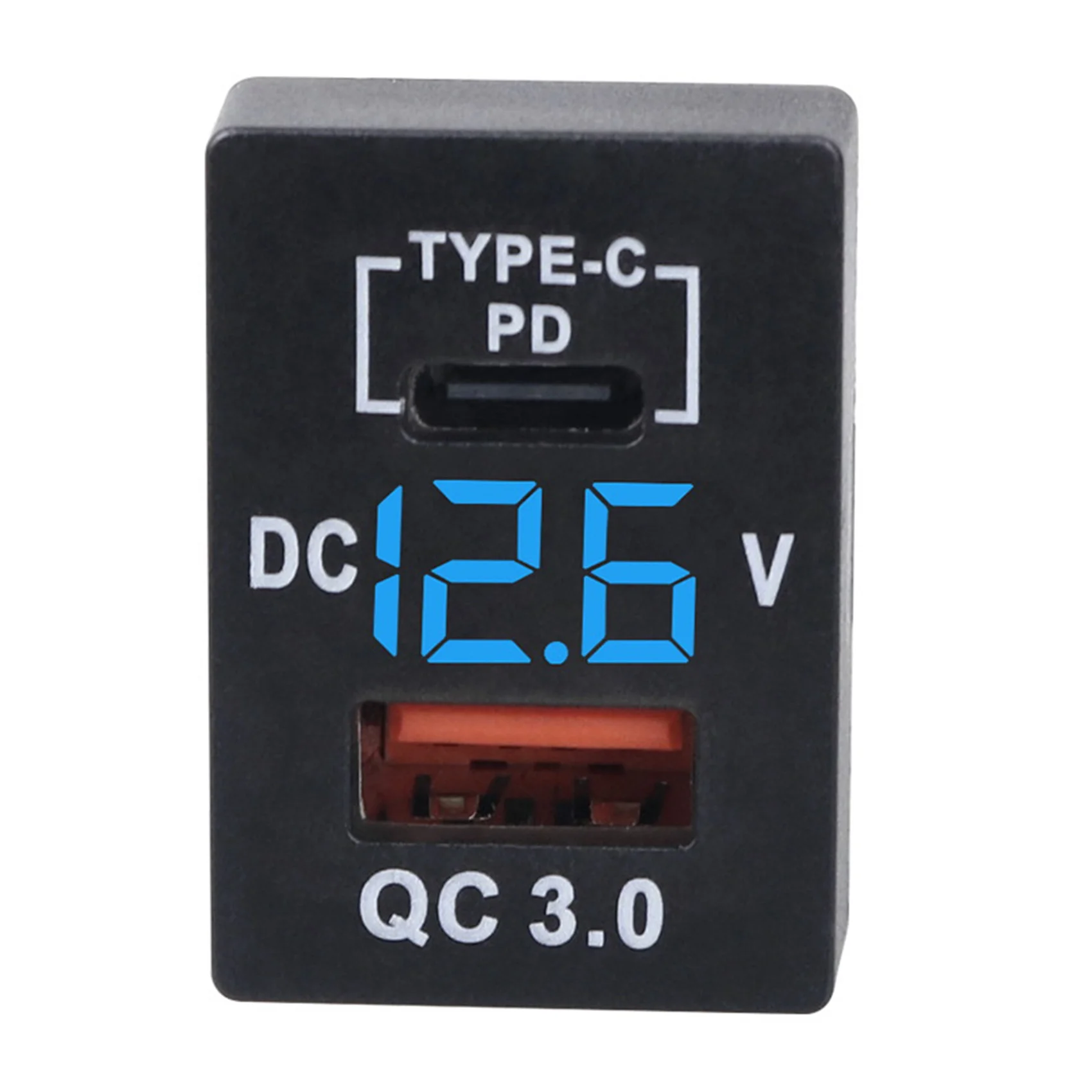 

New Charger QC3.0 USB Car Charger Socket PD Type-C Charger With LED Digital Voltmeter For New Toyota Quick Charge-A93R