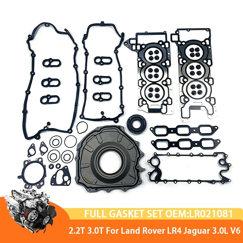 

Gas Car Engine Overhaul Full Gasket Set 3.0T For Land Rover Discovery Range Rover LR4 Jaguar 3.0L V6 LR021081 Auto Accessories