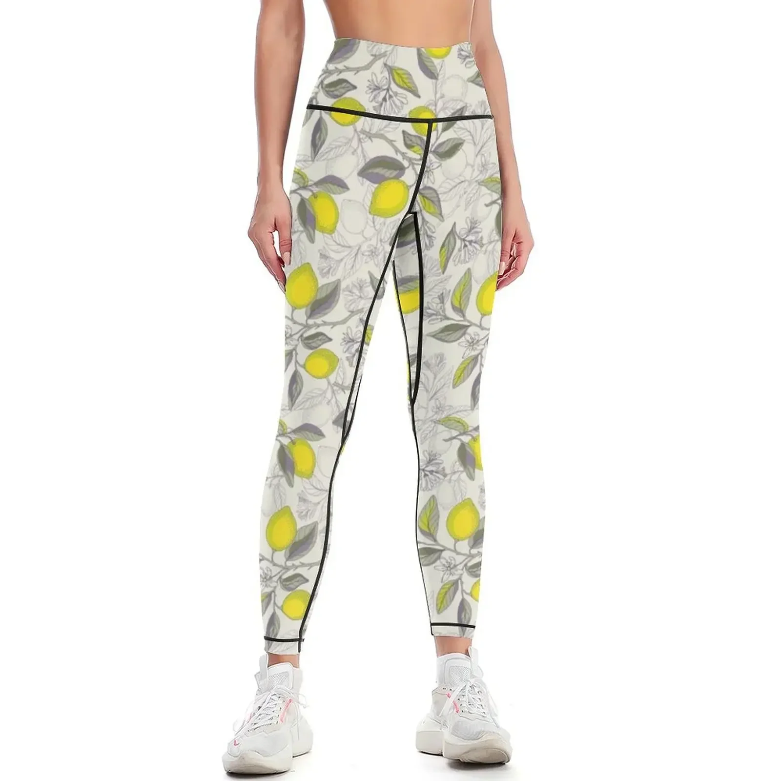 

Lemon pattern Leggings gym wear sport set flared legging gym Womens Leggings
