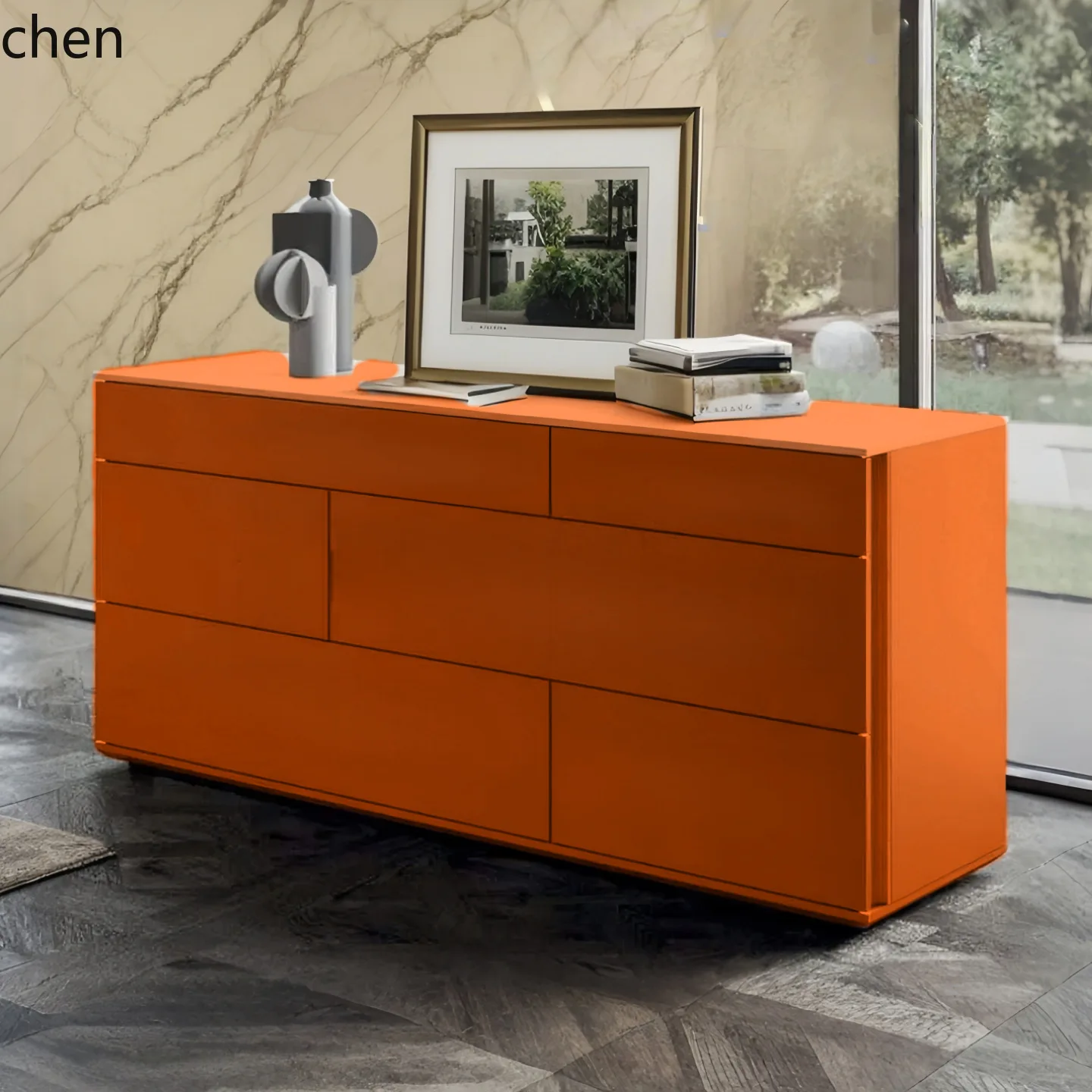 

LXC Bedroom Drawer Cabinet Modern Simple Solid Wood Storage Cabinet Organizer TV Cabinet Full Set