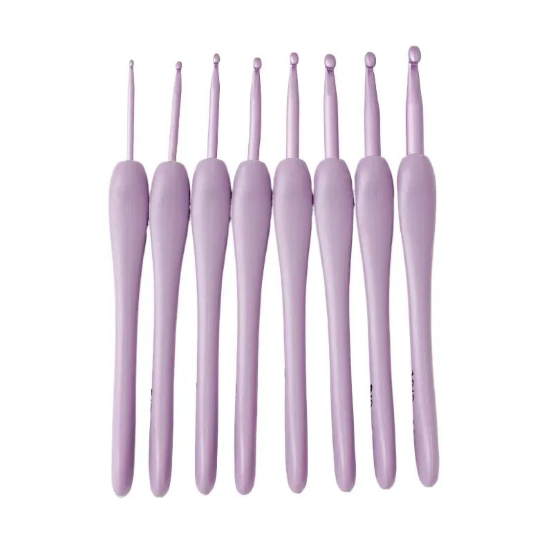 

Вязальный инструмент «сделай сам», игла для свитера, новая ручка из АБС-пластика фиолетового цвета, набор из 8 пакетов для вязания