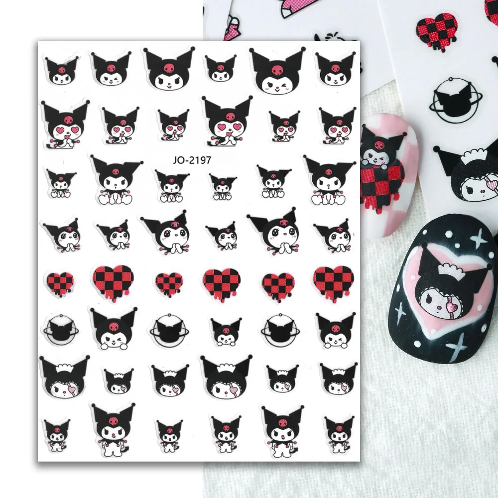 1Pcs  Sanrio nail stickers Nail Art Accessorie Hello Kitty Kuromi My Melody Cinnamoroll Holiday Manicure goods Stickers for nail