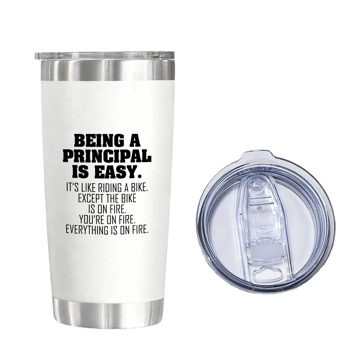 

Being A Principal Is Easy Vacuum Flask 20 oz - Funny Principal Gift Insulated Water Glass for Christmas