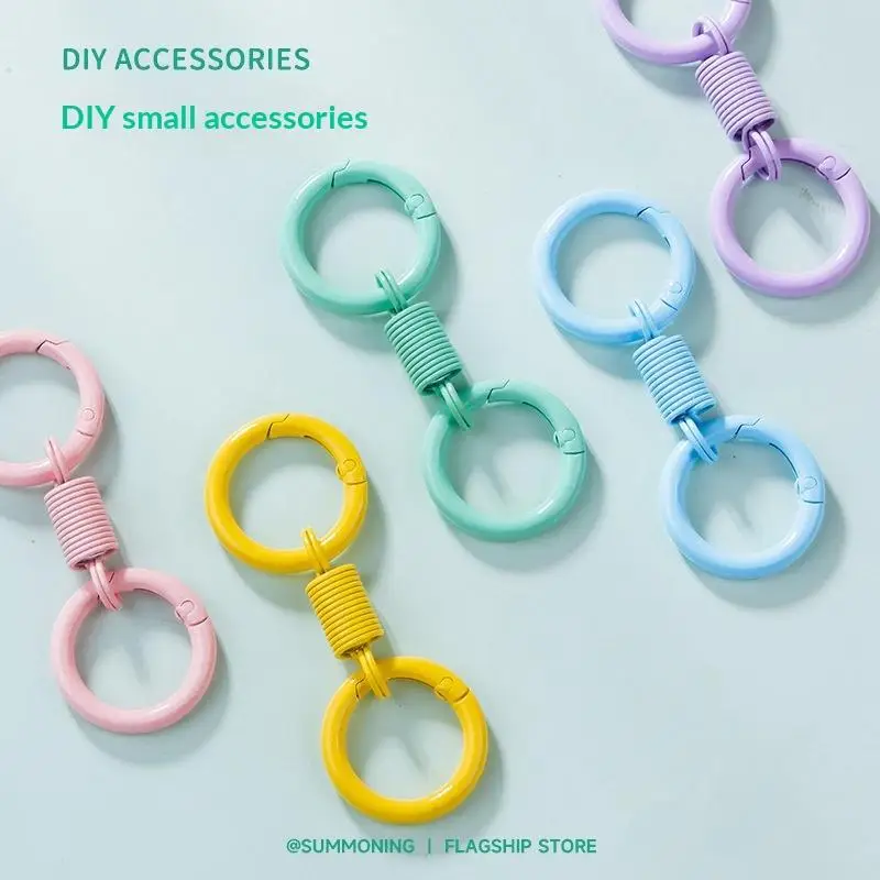 Kawaii Macaroon Keychain Girl Cute Key Ring Buckle Holder Kids Jewelry Candy Color Accessories Bag Charm Pendant Besties Gift