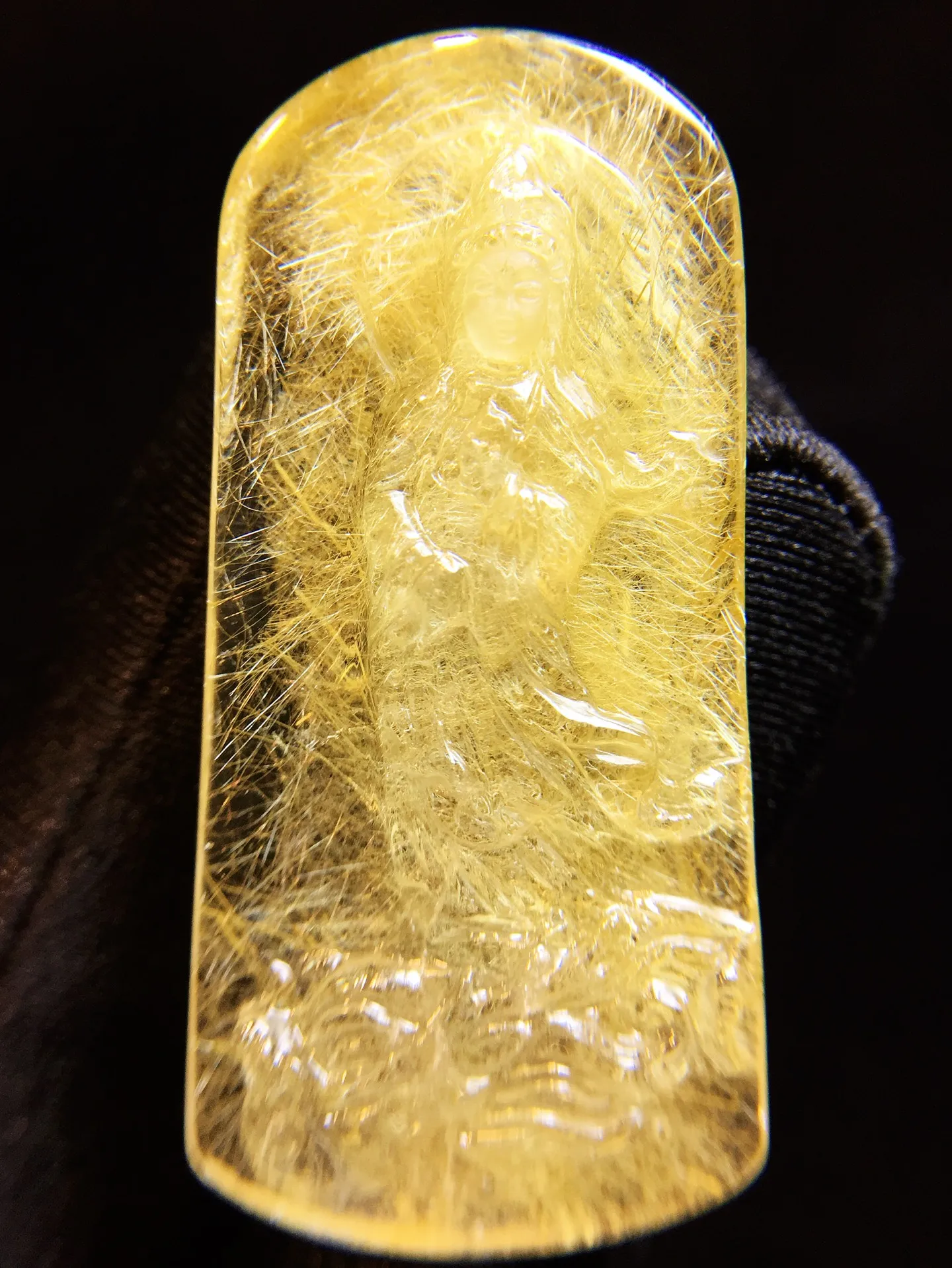 

Подвеска из натурального золота с рутилированным кварцем Гуаньинь, ювелирные изделия из рутилированного кварца, 46,9*21,6*7,3 мм, цветок любви для женщин, Бразилия AAAAAAA