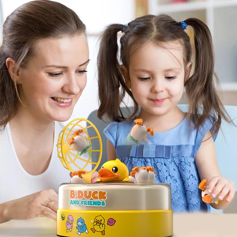 Children Bouncing Yellow Duck Toy Children Bouncing Turntable Concentration Training Puzzle Parent Child Interaction Toy