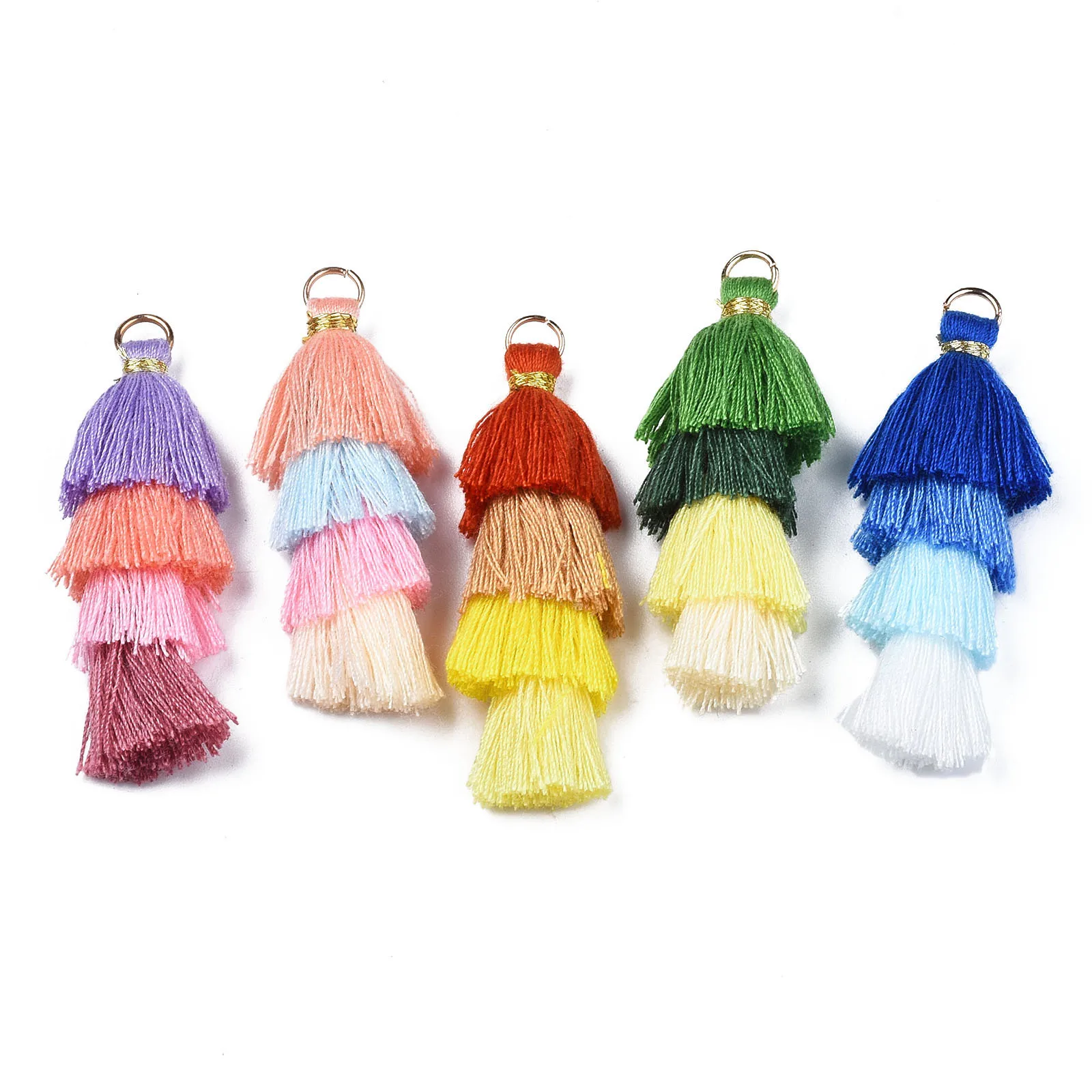 100Pcs Cotton Thread Tassel Pendant Decorations Fringe Trim Craft Tassels Sewing Accessories for Earring Keychain Jewelry Making