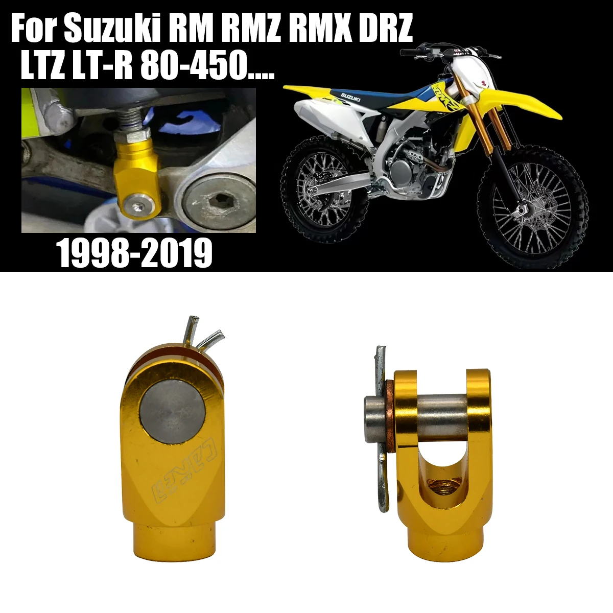 

Motorcycle For Suzuki Gold Rear Brake Clevis RM85 RM125 RM250 DRZ400 LTZ400 LTR450 RM DRZ LTZ LTR 85 125 250 400 450 1998-2019