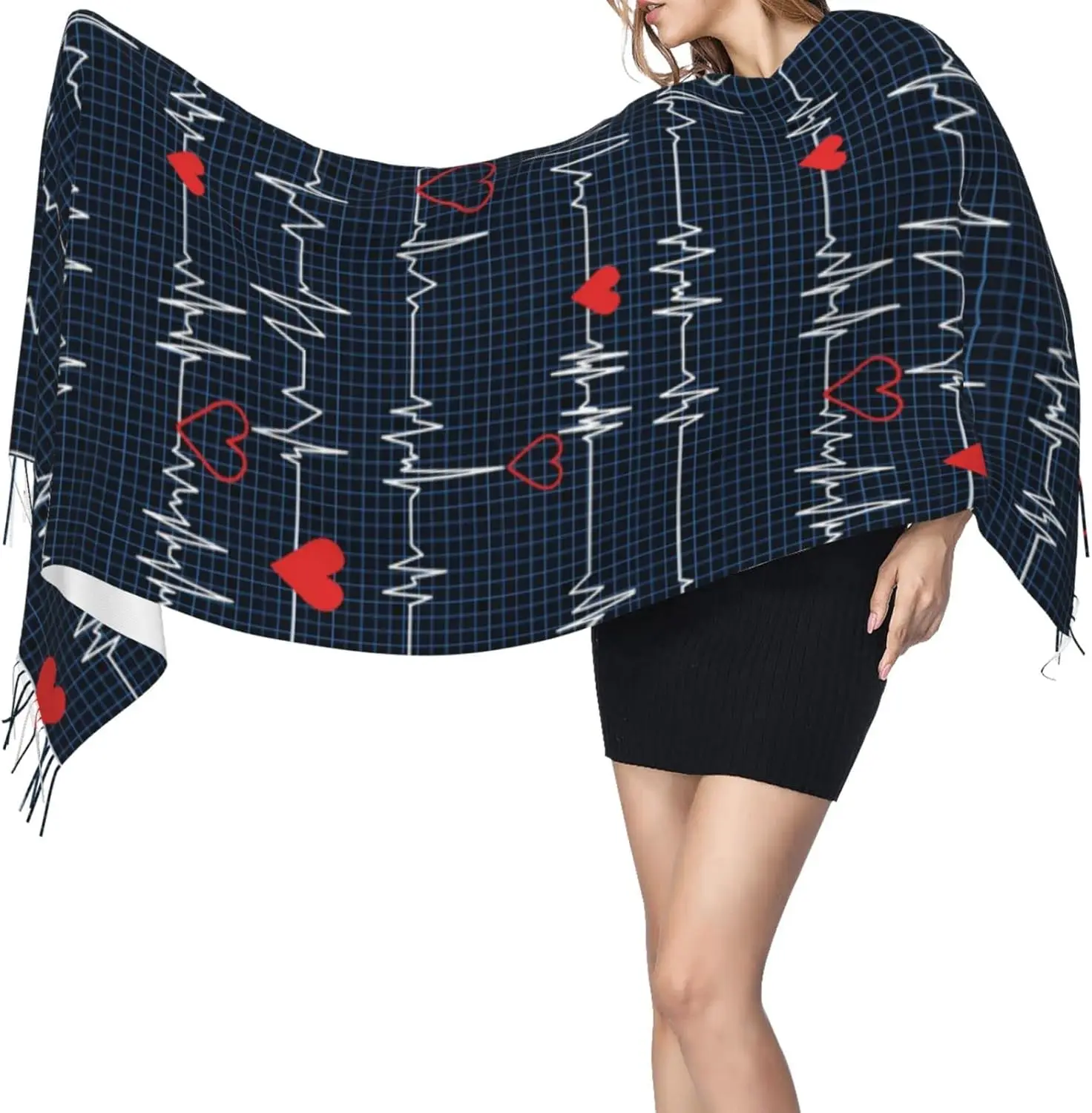 Bellen Alle Verpleegkundigen Hartslag Zachte Deken Sjaal Lange Warme Sjaal Wraps Kasjmier Fringe Sjaals Voor Vrouwen