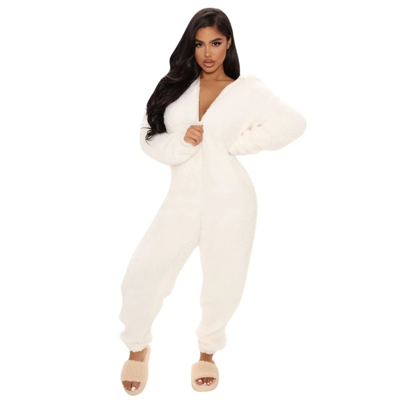 Phụ Nữ Trang Bộ Đồ Ngủ Jumpsuit Có Mũ Trùm Đầu Mờ Sang Trọng Đồ Ngủ Playsuit Loungewear