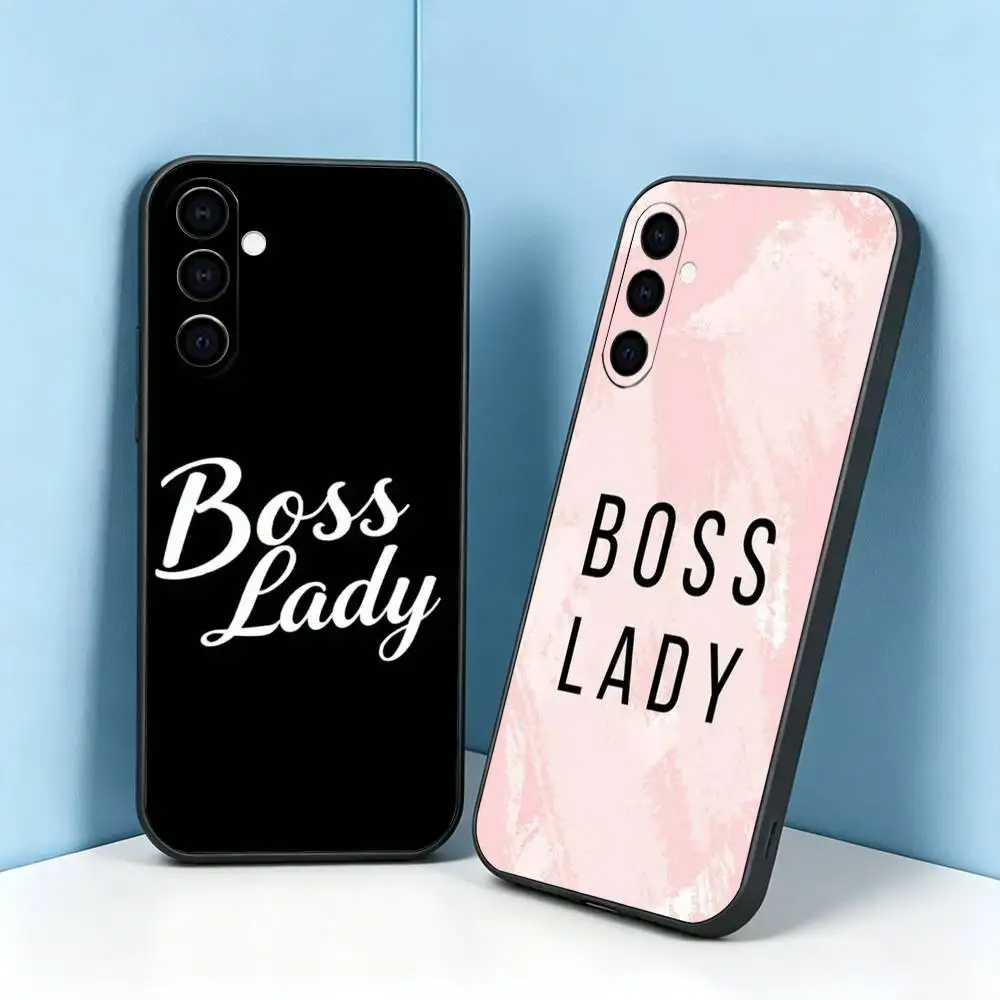B-Boss Lady Theodora Phone Case For Samsung Galaxy A73,A72,A71,A70,A53,A52,A51,Soft Silicone Black Cover Gift