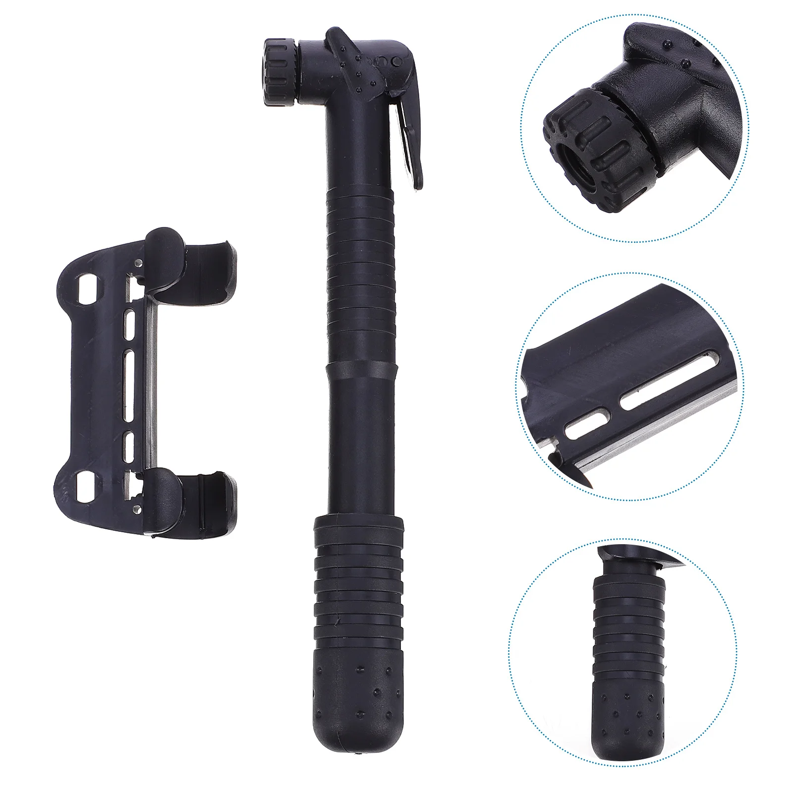 

1Set Durable Mini Air Compressor Extended Hose Easy Skid Pull Rod American French Universal Nozzle Tire Air Pump